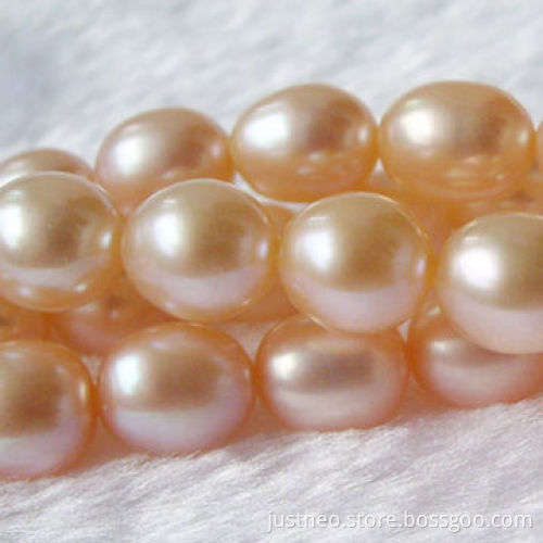 Loose freshwater rice-shaped drop pearl strand